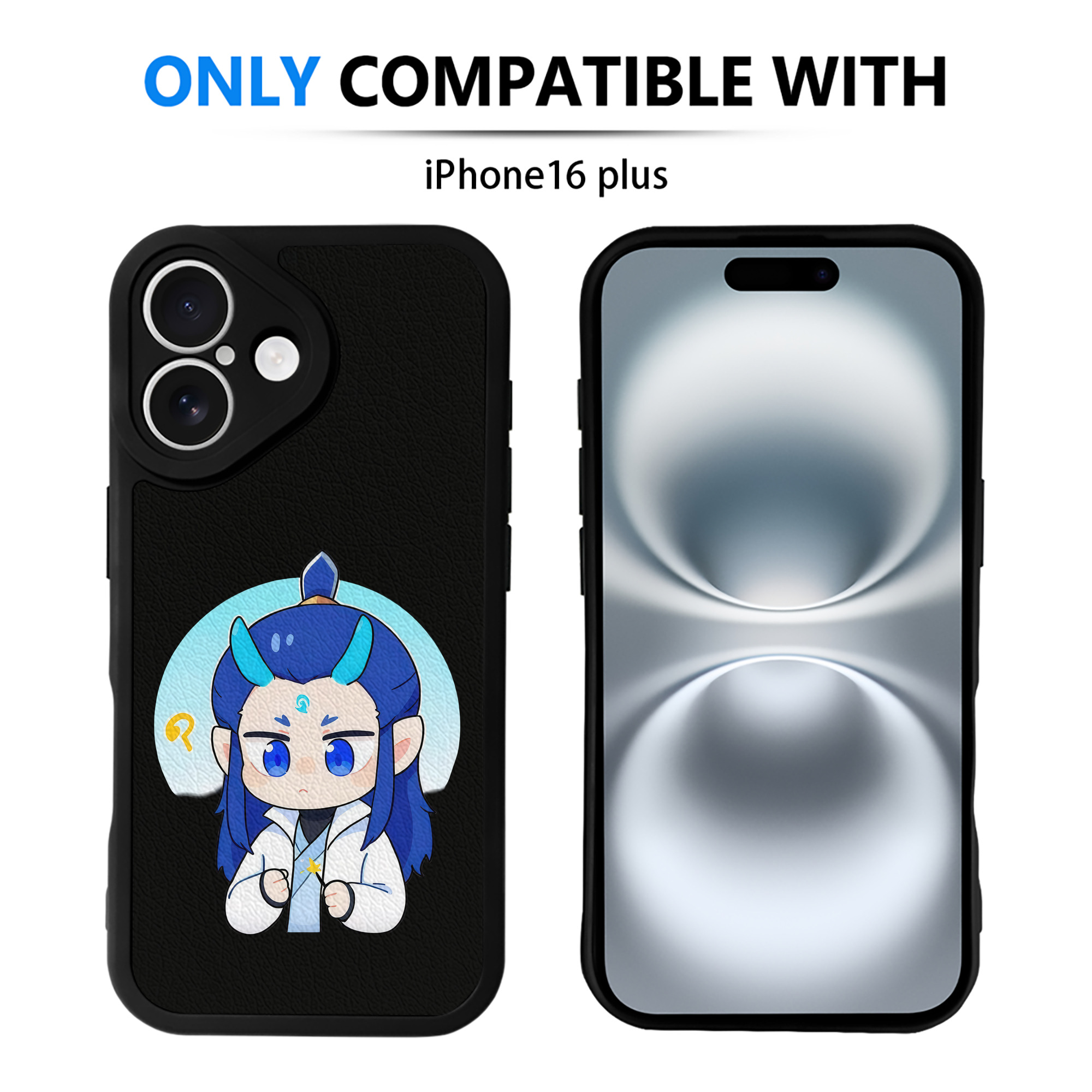 （画像用） Ne Zha 2 ナタ 魔童の大暴れ 【iPhone 16シリーズ対応】シリコンスマホケース（レザー調） 材質：シリコン